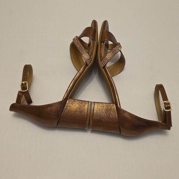 BRAND NEW DIBA LEATHER HEELS with CRISSCROSS STRAS SANDAL R3 - Picture 13 of 16